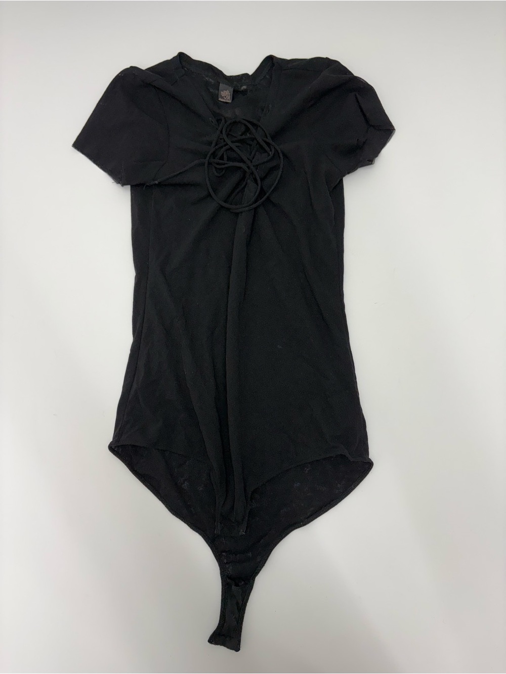 Only Hearts Black Lace-Up Front Bodysuit